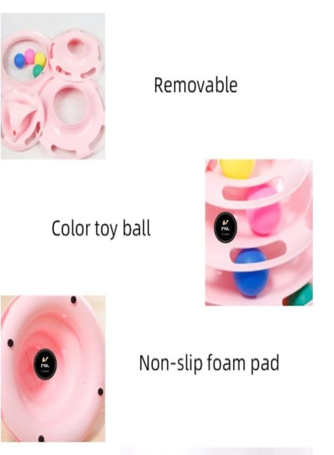 KittuPet لعبة KittuPet التفاعلية للكلاب الصغيرة والقطط، تتضمن أبراجًا من 4 مستويات ومسارًا دائريًا مع كرات متحركة. - Image 3